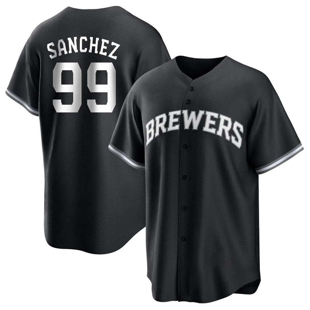 Davalo M.Brewers #99 Gary Sanchez Player Black Game Home Stitched Jerseys