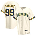 Davalo M.Brewers #99 Gary Sanchez Player Cream Home Game Stitched Jerseys