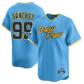Davalo M.Brewers #99 Gary Sanchez Player Light Blue City Connect Home Limited Stitched Jerseys