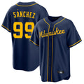 Davalo M.Brewers #99 Gary Sanchez Player Navy Home Game Stitched Jerseys