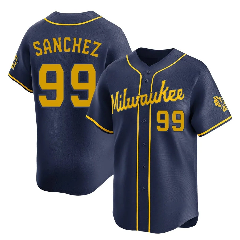 Davalo M.Brewers #99 Gary Sanchez Player Navy Home Limited Stitched Jerseys