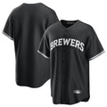 Davalo M.Brewers Blank Player Black Game Home Stitched Jerseys