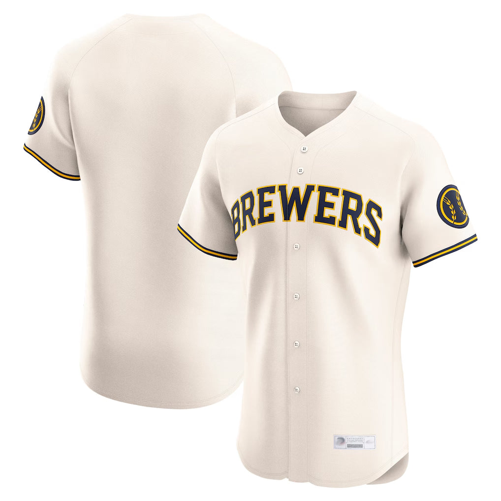 Davalo M.Brewers Blank Player Cream Home Limited Elite Stitched Jerseys