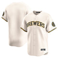 Davalo M.Brewers Blank Player Cream Home Limited Game Stitched Jerseys