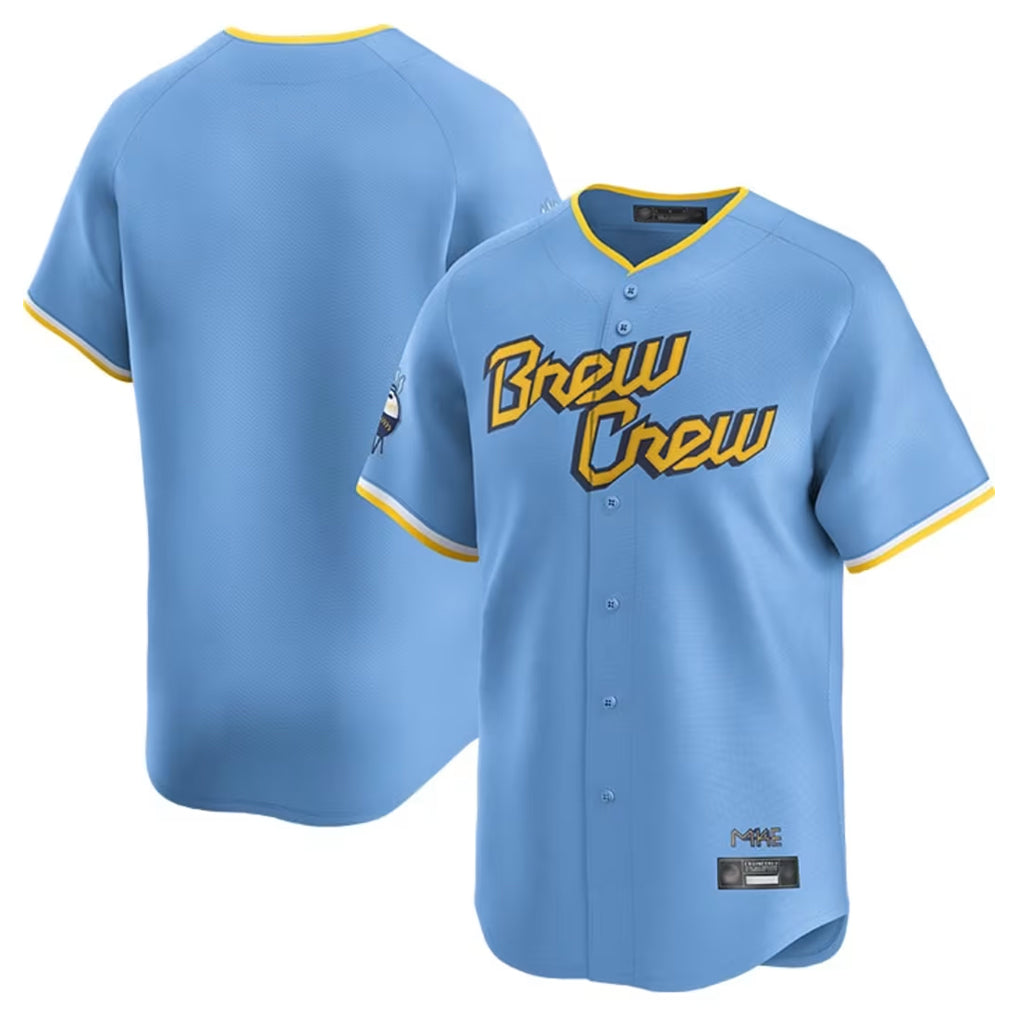 Davalo M.Brewers Blank Player Light Blue City Connect Home Limited Stitched Jerseys