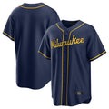 Davalo M.Brewers Blank Player Navy Home Game Stitched Jerseys