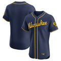 Davalo M.Brewers Blank Player Navy Home Limited Elite Stitched Jerseys