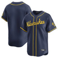 Davalo M.Brewers Blank Player Navy Home Limited Stitched Jerseys