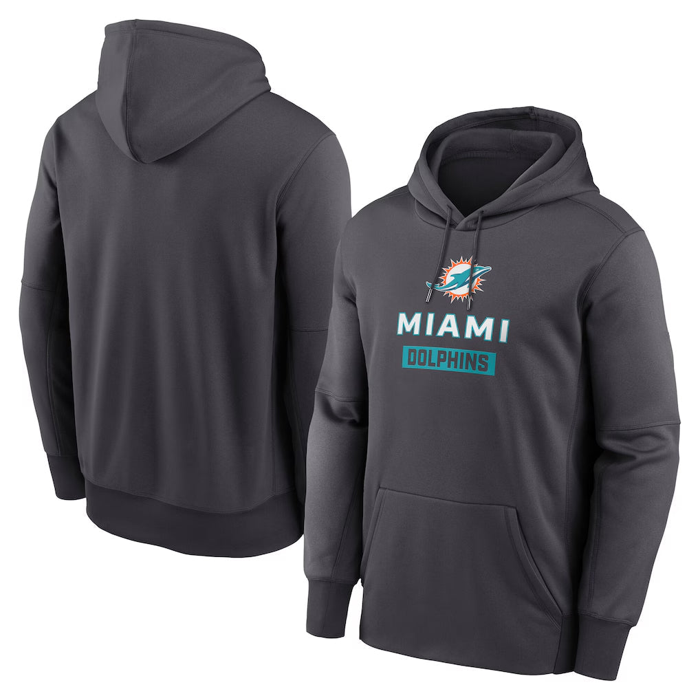Davalo M.Dolphins Anthracite Pullover Hoodies Limited Blank Player Stitched Jerseys