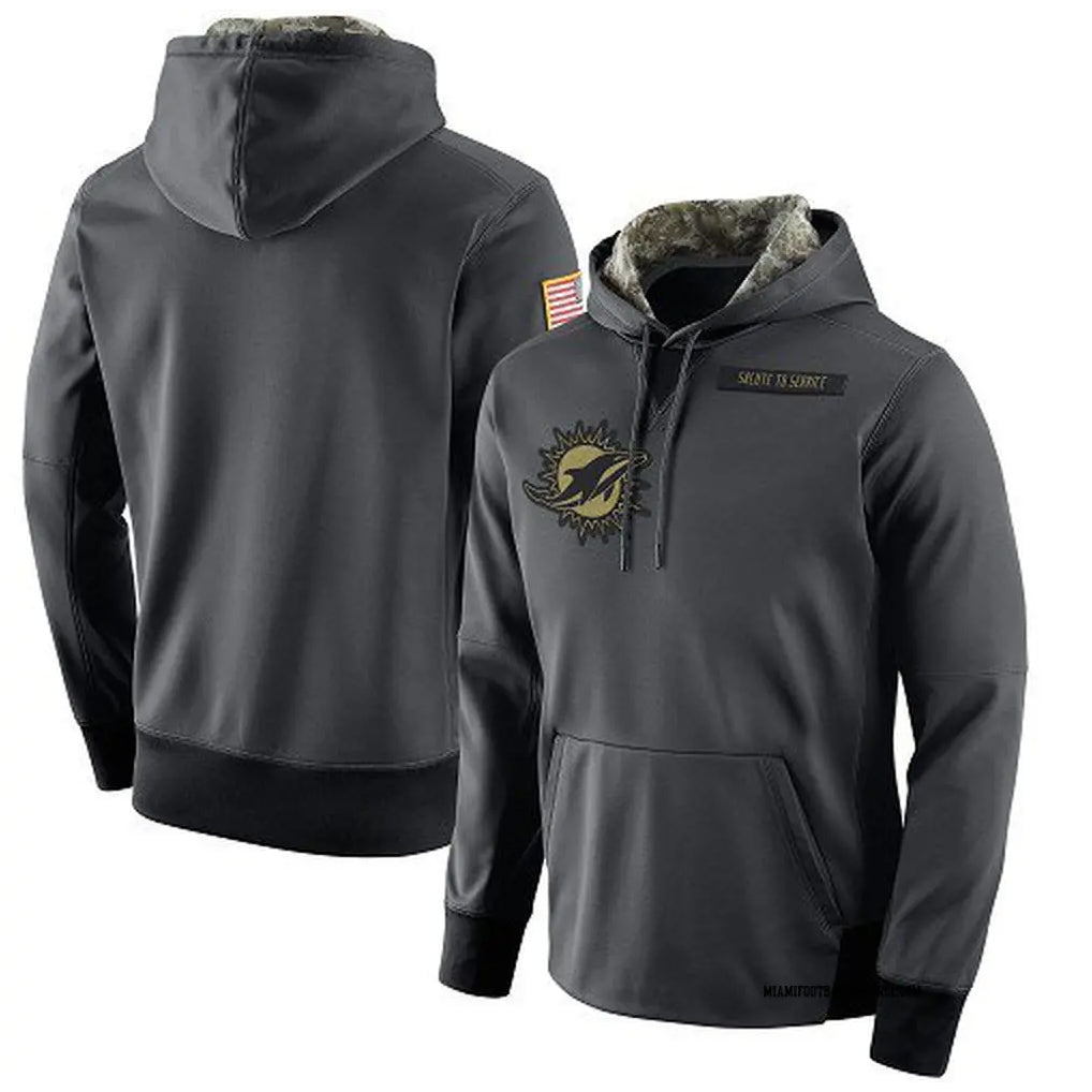Davalo M.Dolphins Gray Pullover Hoodies Limited Blank Player Stitched Jerseys