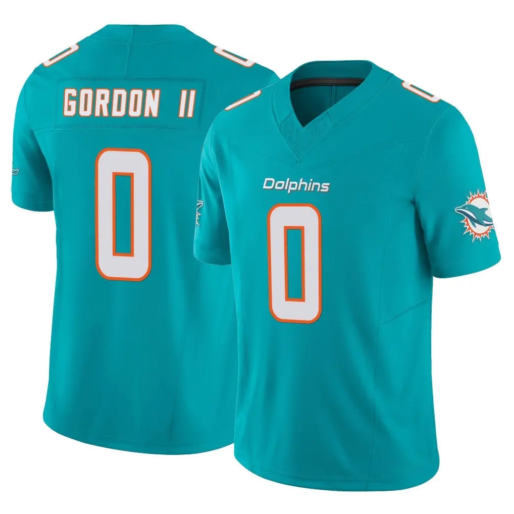 Davalo M.Dolphins #0 Ollie Gordon II Player Aqua Limited Vapor F.U.S.E. Home Game Stitched Jerseys