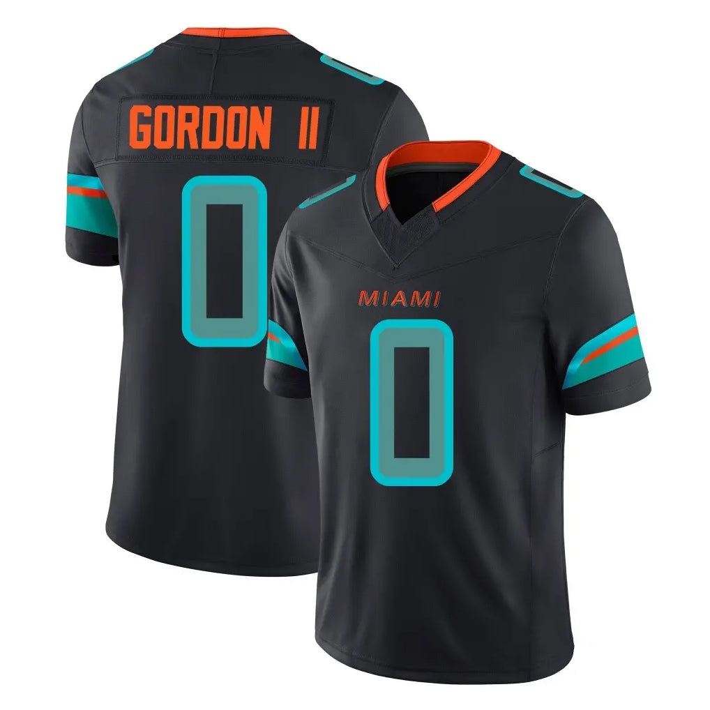 Davalo M.Dolphins #0 Ollie Gordon II Player Black Limited Pitch Rivalries Collection Home Game Stitched Jerseys