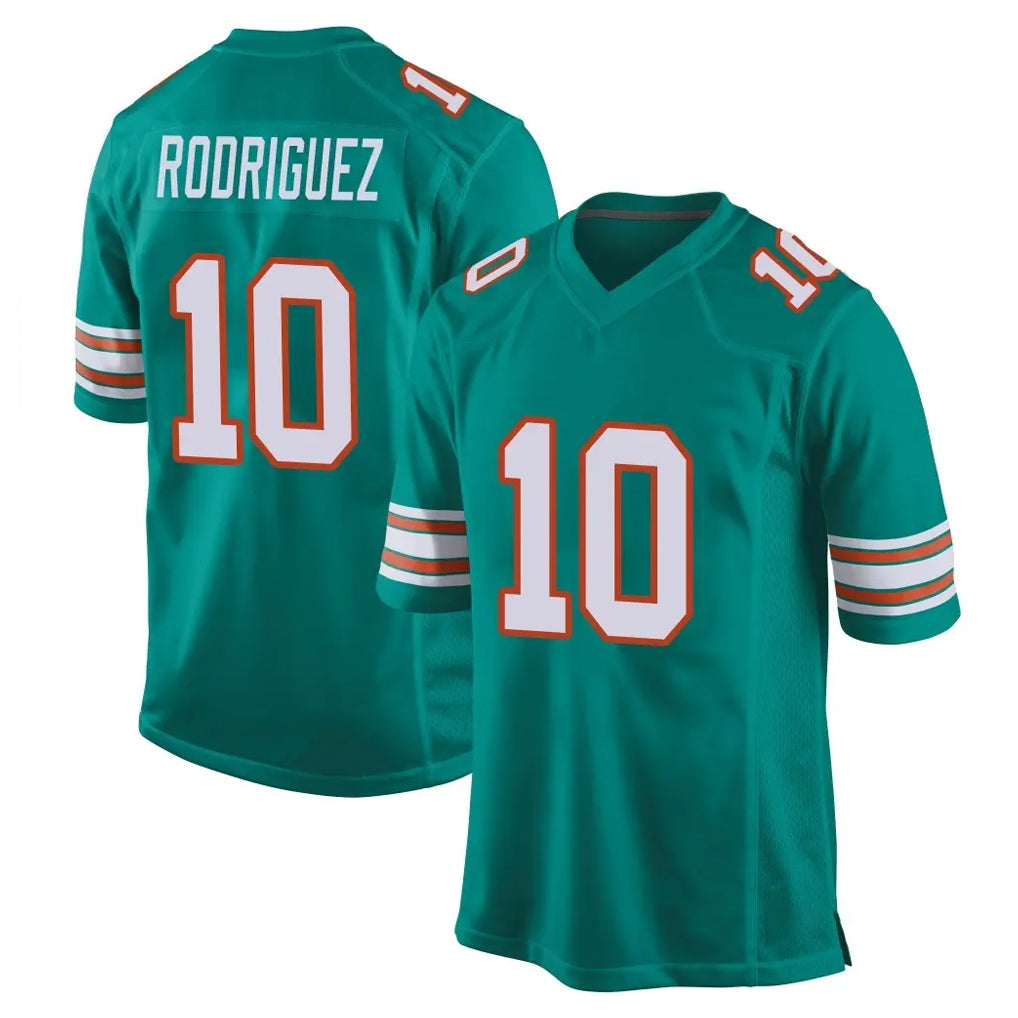 Davalo M.Dolphins #10 Jacob Rodriguez Player Aqua Alternate Home Game Stitched Jerseys