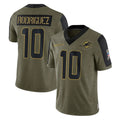 Davalo M.Dolphins #10 Jacob Rodriguez Player Olive Salute To Service Limited Game Stitched Jerseys