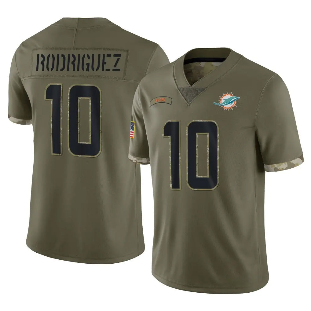 Davalo M.Dolphins #10 Jacob Rodriguez Player Olive Salute To Service Limited Stitched Jerseys