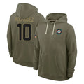 Davalo M.Dolphins #10 Jacob Rodriguez Player Olive Salute to Service Pullover Hoodies Limited Stitched Jerseys