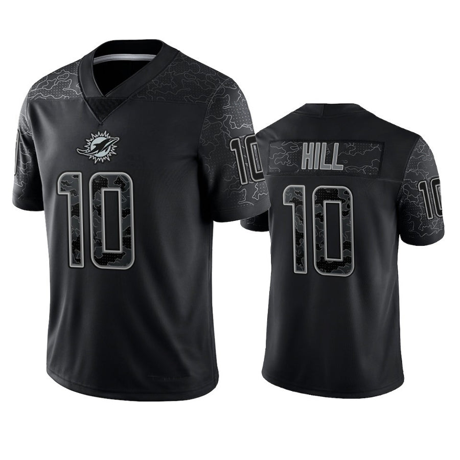 Davalo M.Dolphins #10 Tyreek Hill Player Black RFLCTV Limited Stitched Jerseys