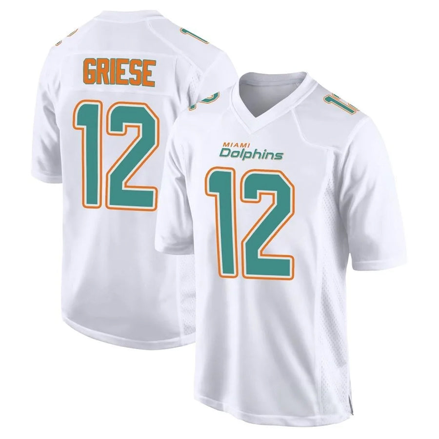 Davalo M.Dolphins #12 Bob Griese Player White Fashion Game Stitched Jerseys