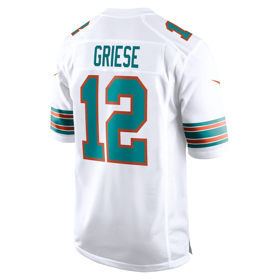 Davalo M.Dolphins #12 Bob Griese Player White Home Game Stitched Jerseys