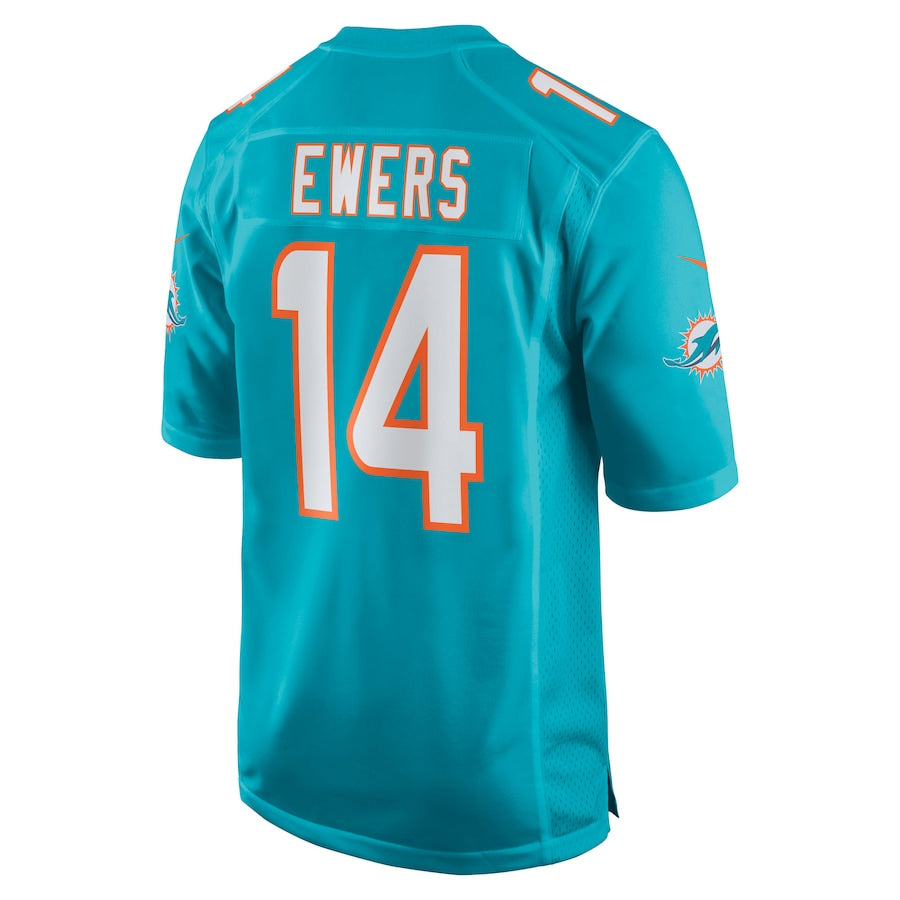 Davalo M.Dolphins #14 Quinn Ewers Player Aqua Home Game Stitched Jerseys