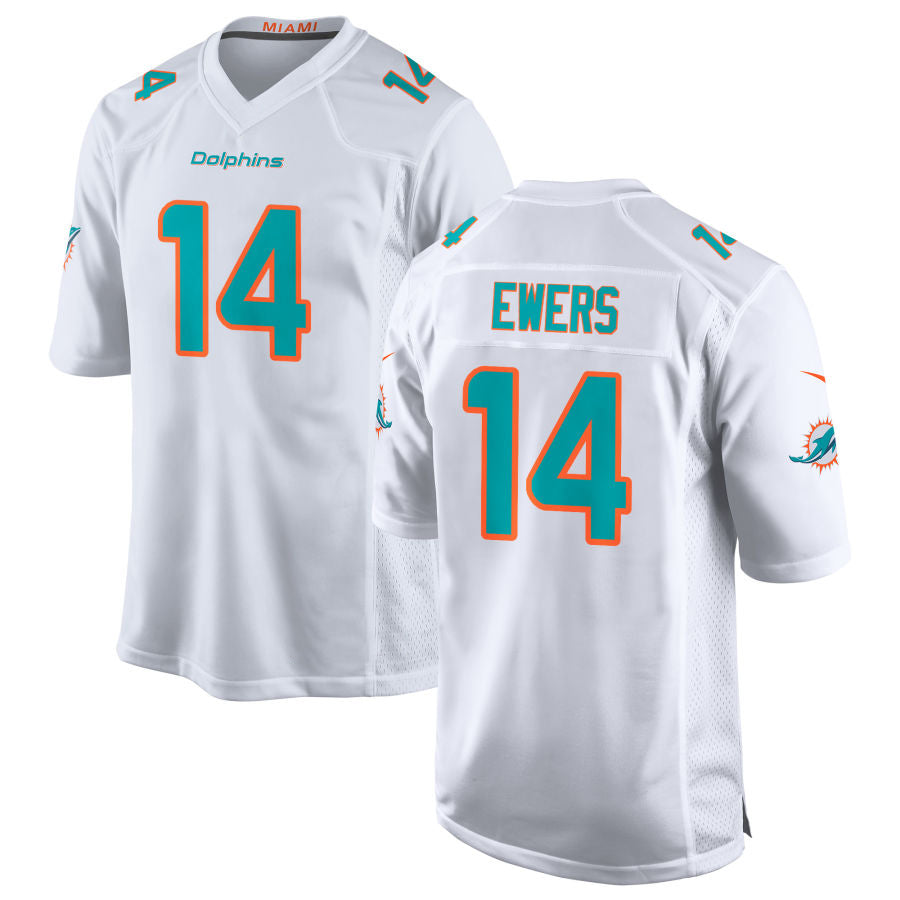 Davalo M.Dolphins #14 Quinn Ewers Player White Home Game Stitched Jerseys