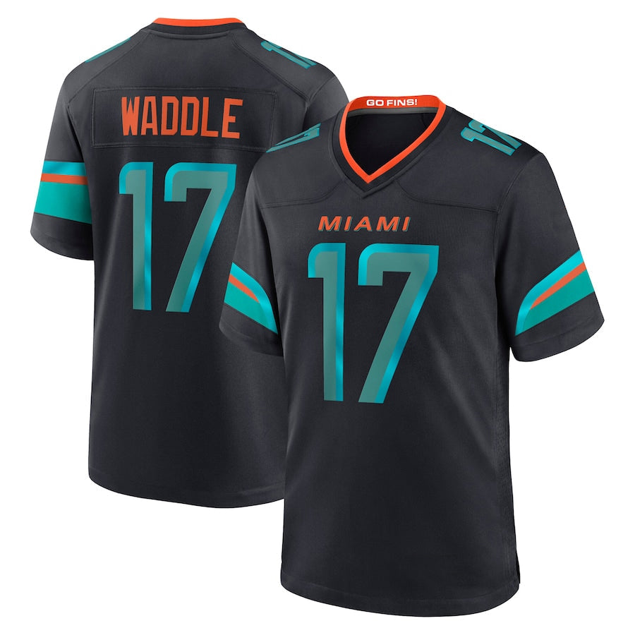 Davalo M.Dolphins #17 Jaylen Waddle Player Blue Rivalries Collection Game Stitched Jerseys