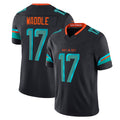 Davalo M.Dolphins #17 Jaylen Waddle Player Blue Rivalries Collection Vapor Limited Stitched Jerseys