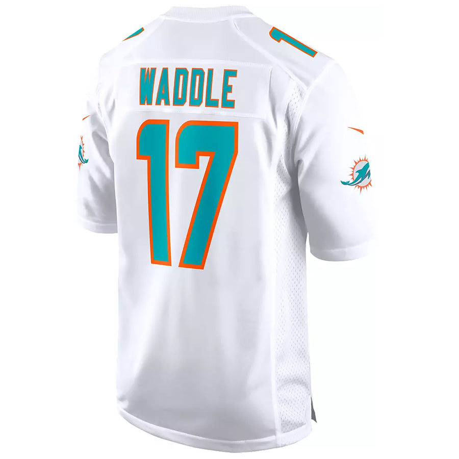 Davalo M.Dolphins #17 Jaylen Waddle Player White Home Game Stitched Jerseys