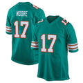 Davalo M.Dolphins #17 Trey Moore Player Aqua Alternate Home Game Stitched Jerseys