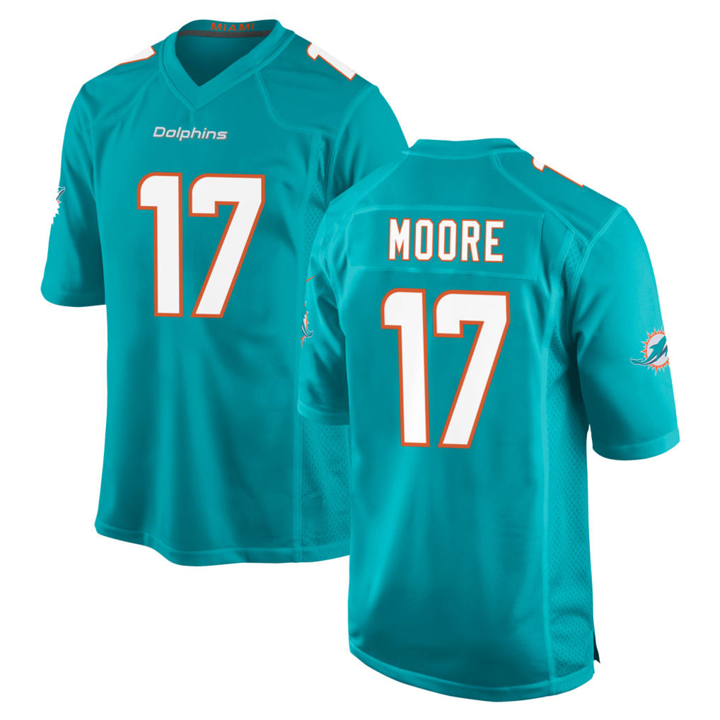 Davalo M.Dolphins #17 Trey Moore Player Aqua Home Game Stitched Jerseys