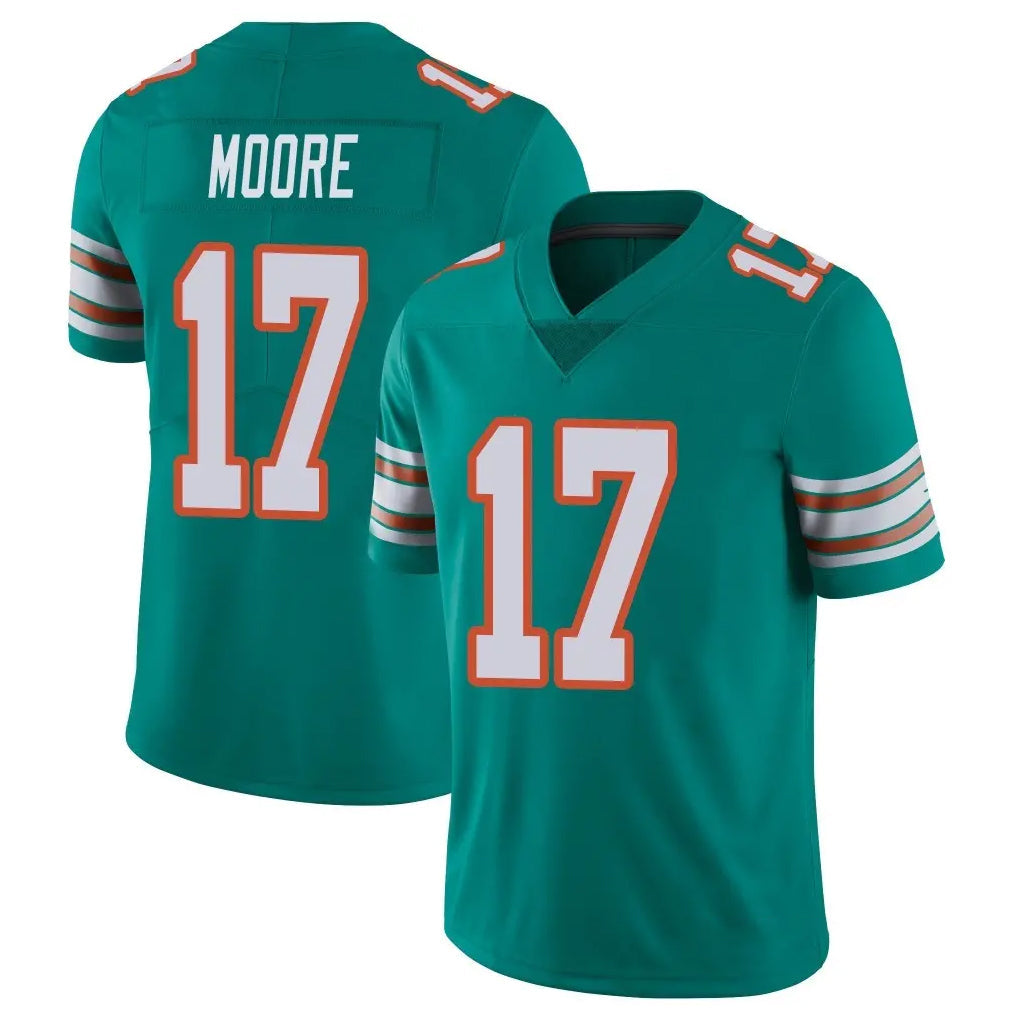 Davalo M.Dolphins #17 Trey Moore Player Aqua Limited Alternate Vapor Untouchable Home Game Stitched Jerseys