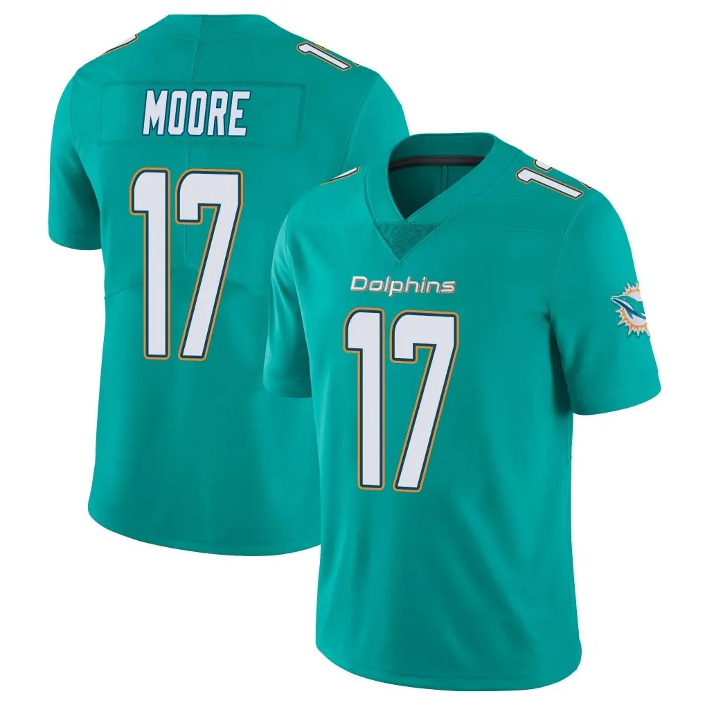 Davalo M.Dolphins #17 Trey Moore Player Aqua Limited Vapor Untouchable Home Game Stitched Jerseys