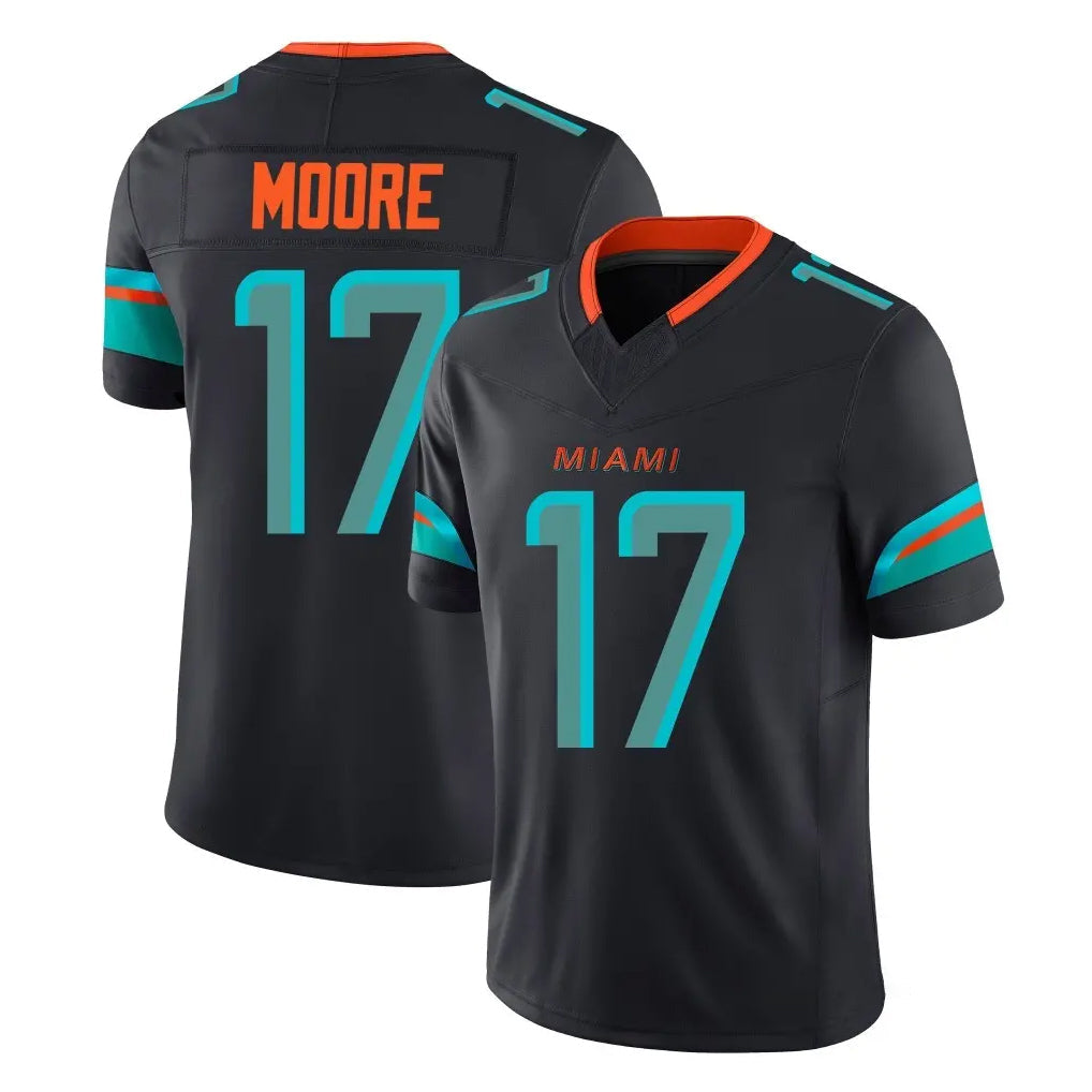 Davalo M.Dolphins #17 Trey Moore Player Black Limited Pitch Rivalries Collection Home Game Stitched Jerseys