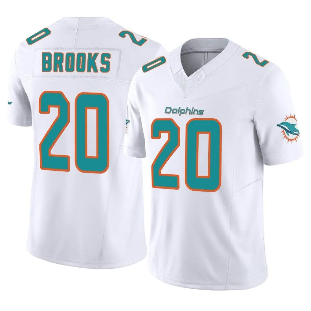 Davalo M.Dolphins #20 Jordyn Brooks Player White Limited Vapor F.U.S.E. Home Game Stitched Jerseys