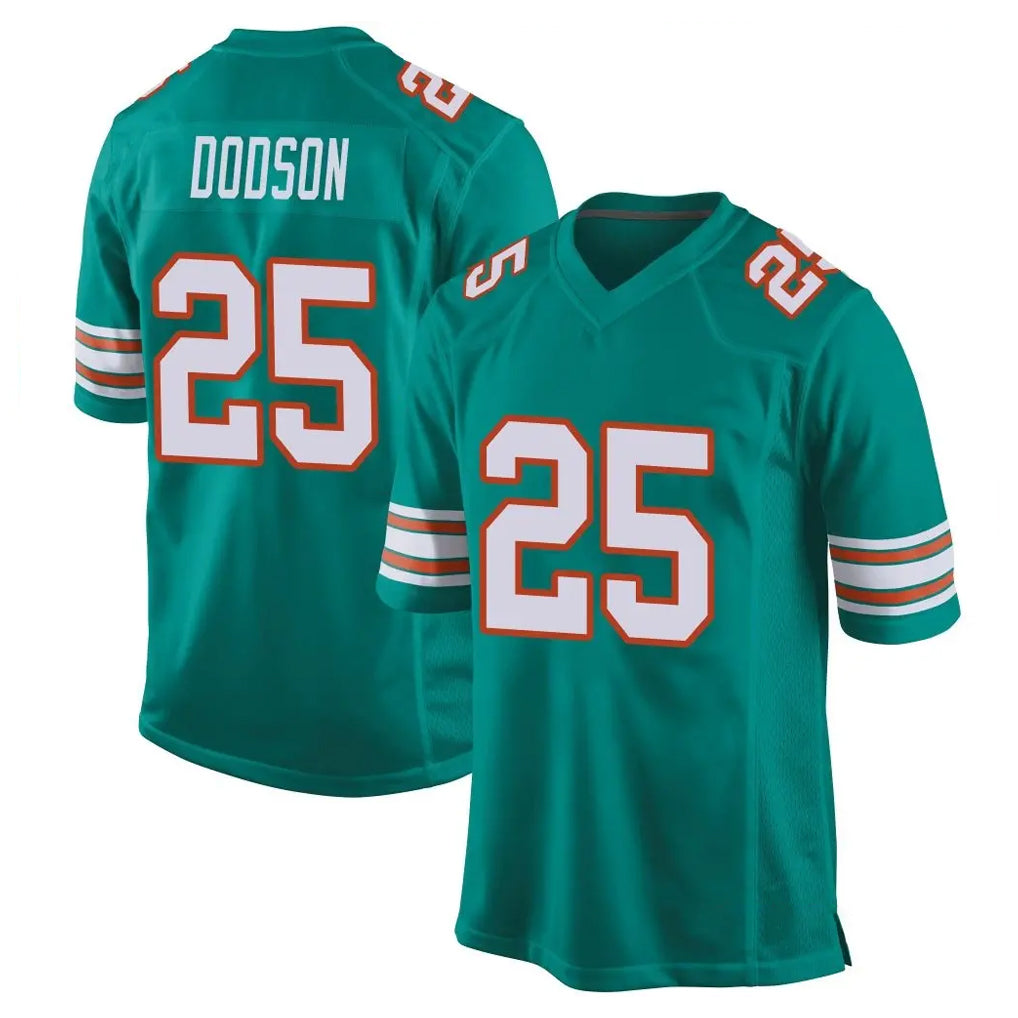 Davalo M.Dolphins #25 Tyrel Dodson Player Aqua Alternate Home Game Stitched Jerseys