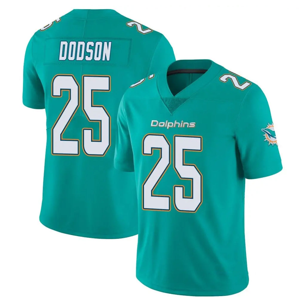 Davalo M.Dolphins #25 Tyrel Dodson Player Aqua Limited Vapor Untouchable Home Game Stitched Jerseys