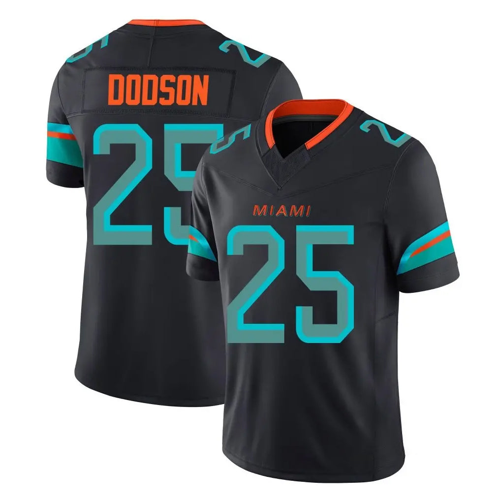 Davalo M.Dolphins #25 Tyrel Dodson Player Black Limited Pitch Rivalries Collection Home Game Stitched Jerseys