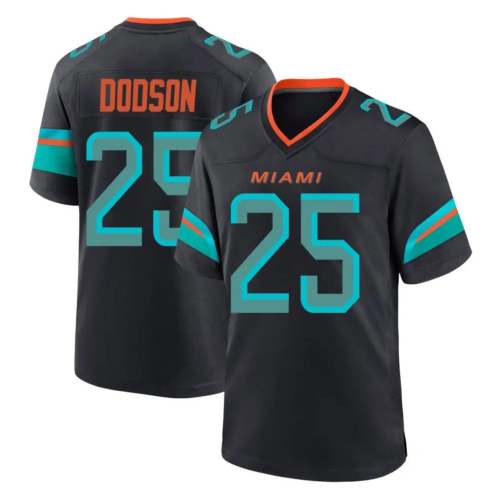 Davalo M.Dolphins #25 Tyrel Dodson Player Black Pitch Rivalries Collection Home Game Stitched Jerseys