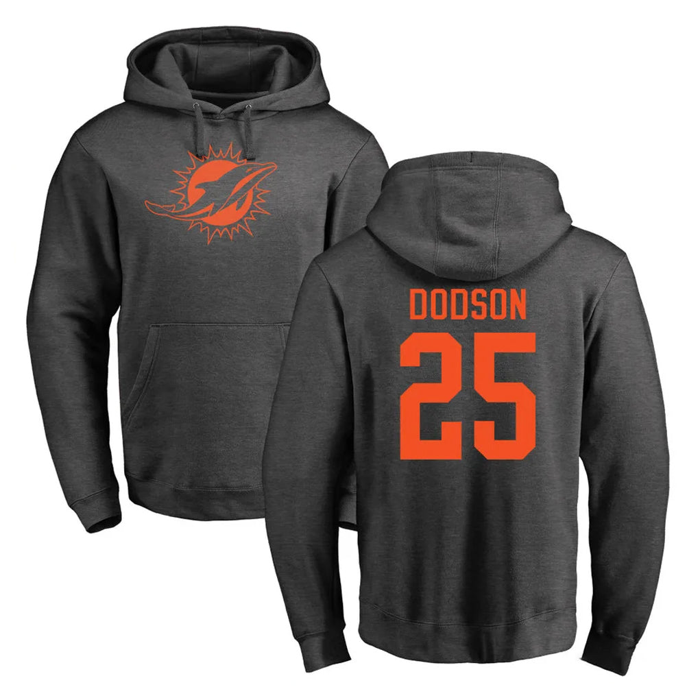 Davalo M.Dolphins #25 Tyrel Dodson Player Darkgray Pullover Hoodies Limited Stitched Jerseys