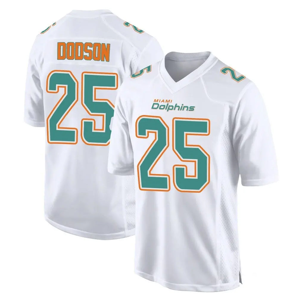 Davalo M.Dolphins #25 Tyrel Dodson Player White Fashion Home Game Stitched Jerseys