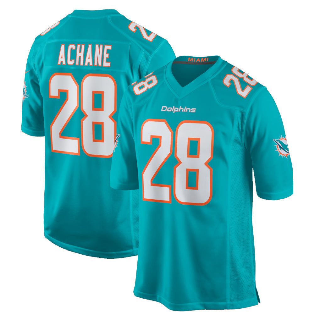 Davalo M.Dolphins #28 De'Von Achane Player Aqua Home Game Stitched Jerseys