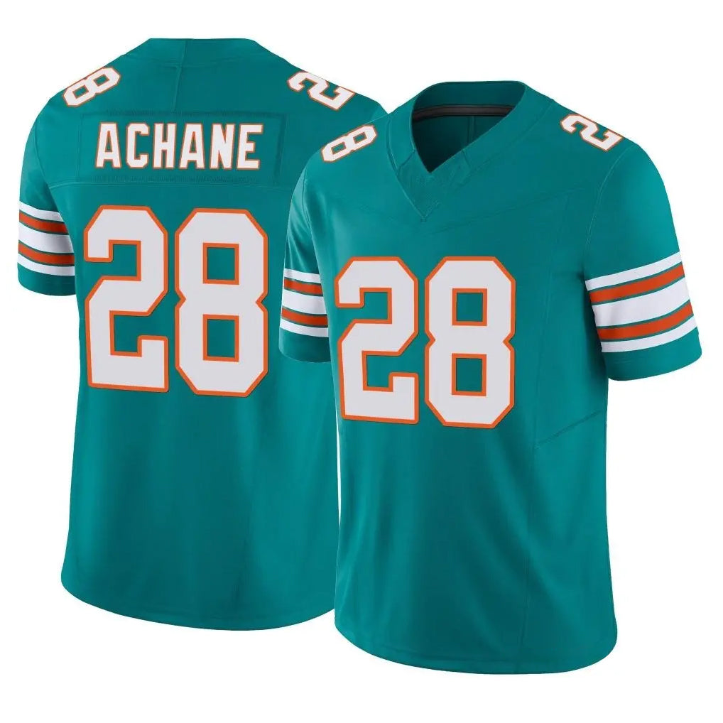 Davalo M.Dolphins #28 De'Von Achane Player Aqua Limited Alternate Vapor F.U.S.E. Home Game Stitched Jerseys