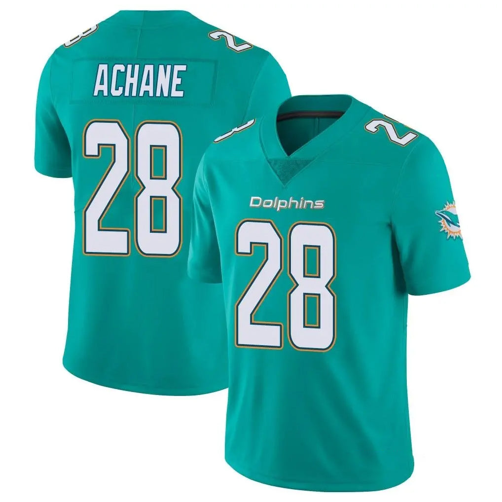 Davalo M.Dolphins #28 De'Von Achane Player Aqua Limited Vapor Untouchable Home Game Stitched Jerseys