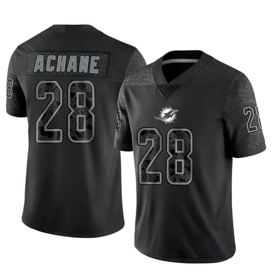 Davalo M.Dolphins #28 De??£¤Von Achane Player Black RFLCTV Limited Stitched Jerseys