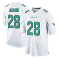 Davalo M.Dolphins #28 De'Von Achane Player White Home Game Stitched Jerseys