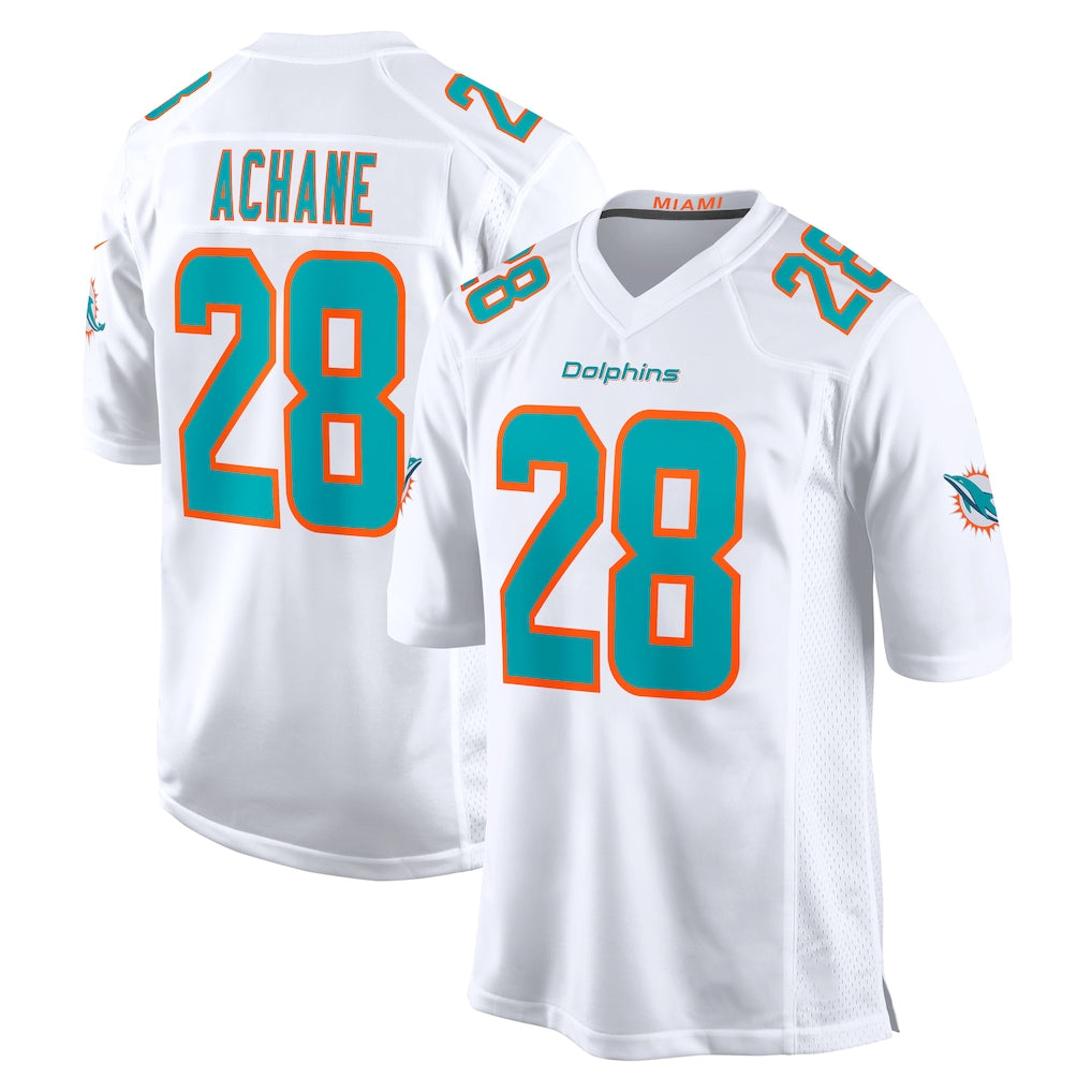Davalo M.Dolphins #28 De'Von Achane Player White Limited Home Game Stitched Jerseys