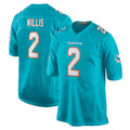 Davalo M.Dolphins #2 Malik Willis Player Aqua Home Game Stitched Jerseys