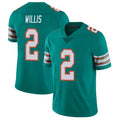 Davalo M.Dolphins #2 Malik Willis Player Aqua Limited Alternate Vapor Untouchable Home Game Stitched Jerseys