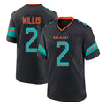 Davalo M.Dolphins #2 Malik Willis Player Black Pitch Rivalries Collection Home Game Stitched Jerseys