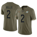 Davalo M.Dolphins #2 Malik Willis Player Olive Salute To Service Limited Stitched Jerseys